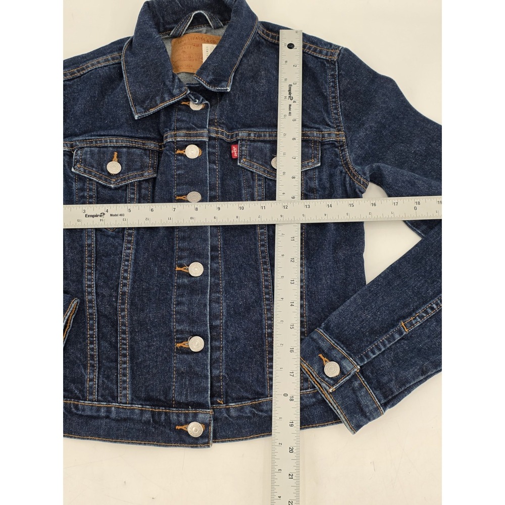 LEVI'S DENIM JACKET BLUE DARK WASH COTTON #77410-5424 SIZE SMALL - Picture 4 of 9